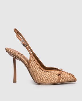 Le Silla Коричневі слінгбеки Vittoria з рафії 3464D090BXPPNEM