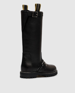 Fendi Черные кожаные сапоги Commando 8T9048AY0N