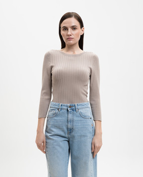 Solotre Бежевый топ в рубчик M3AB0039