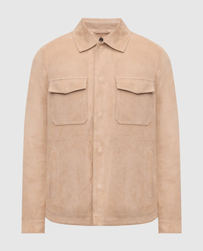 Pini Parma Бежева замшева куртка з утепленням SHIJKTSUETAU