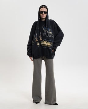 Vetements Черная футболка Paris ME76TR244Bw