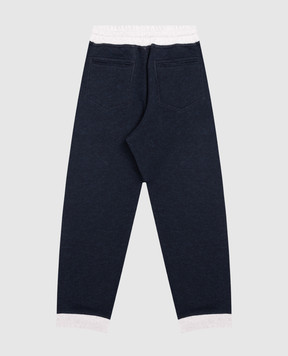 Brunello Cucinelli Дитячі сині джогери з принтом монограми BR831E355C