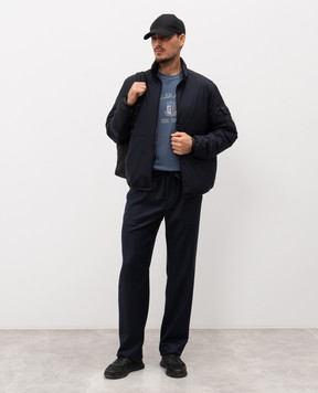 Moncler Синя футболка з принтом логотипа L10918C0001389BAL