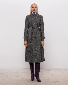 Dolce&Gabbana Серое пальто с шерстью в узор F0W7TTFCZAE