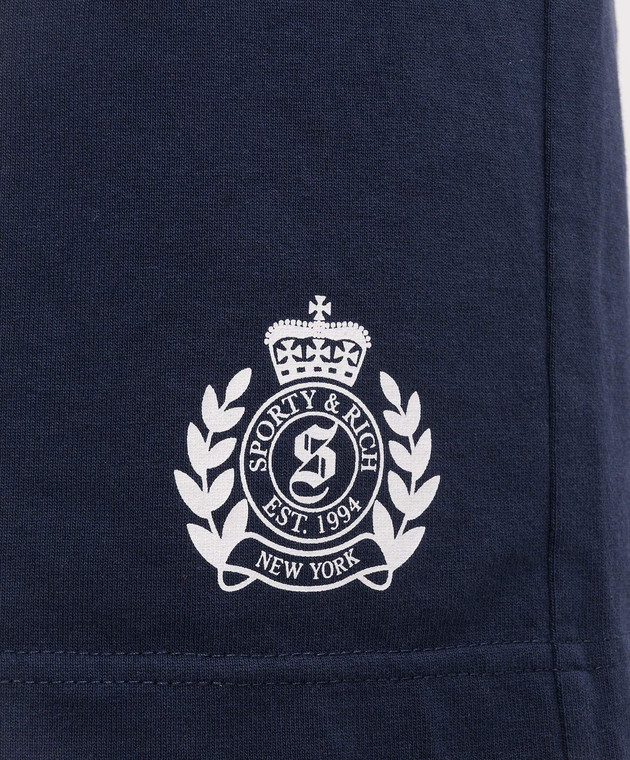 Sporty & Rich Синие шорты NY Crest SH039710243BL106 изображение 5