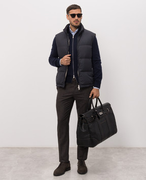 Brunello Cucinelli Темно-коричневі штани з вовни M038PI1770