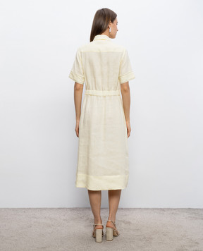 Peserico Жовта сукня з льону з ланцюжком моніль S0241602647