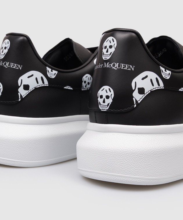 Alexander McQueen Чорні шкіряні кросівки Oversized 553680WIAKB зображення 5
