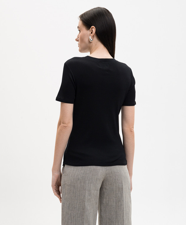 Loulou de Saison Черная футболка AVALYN в рубчик AVALYNLDS изображение 4