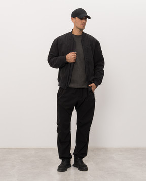Stone Island Черный бомбер с логотип патч L2S15Q100006S0B22