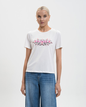 Twinset Белая футболка с вышивкой логотипа 261LB2NFF