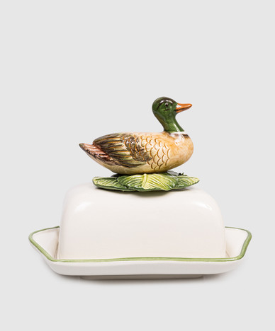 Белая керамическая масленка Duck