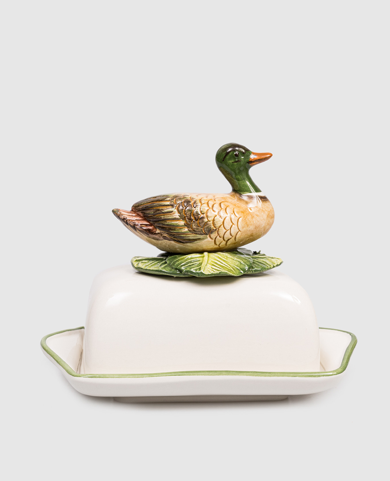 

Белая керамическая масленка Duck, Белый, Посуда