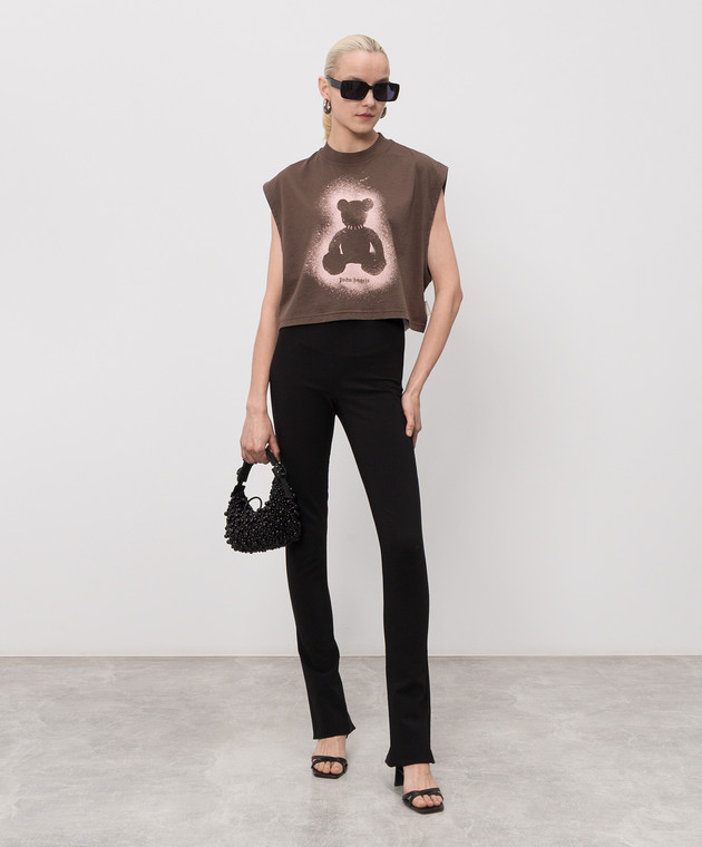 Palm Angels Коричневый топ Spray Bear PWAC022S26JER001 изображение 2