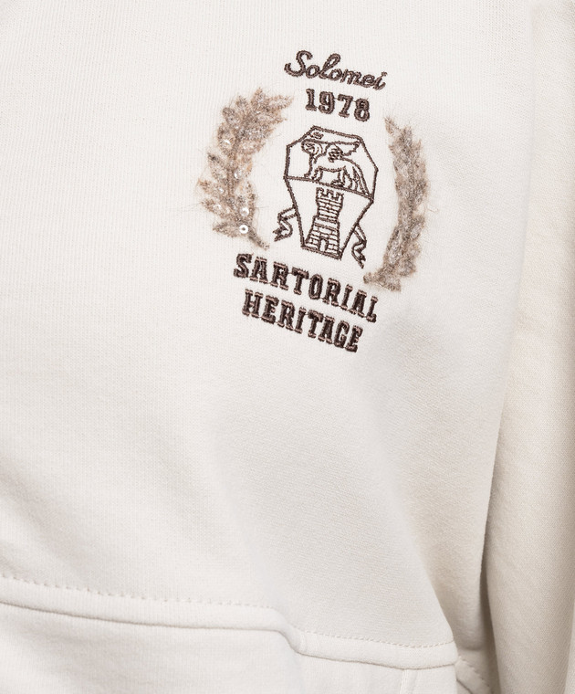 Brunello Cucinelli Спортивная куртка цвета айвори с вышивкой логотипа MN05NB2X06 изображение 5
