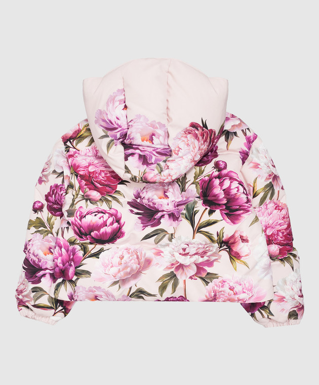 Dolce&Gabbana Дитячий рожевий пуховик в квітковий принт L5JBN8G7QZT36 зображення 2