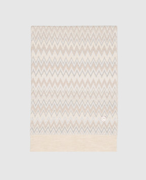 Missoni Детский бежевый шарф с шерстью в узор MZ0B43W0028