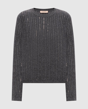 Twinset Серый свитер с кристаллами 262TT3150
