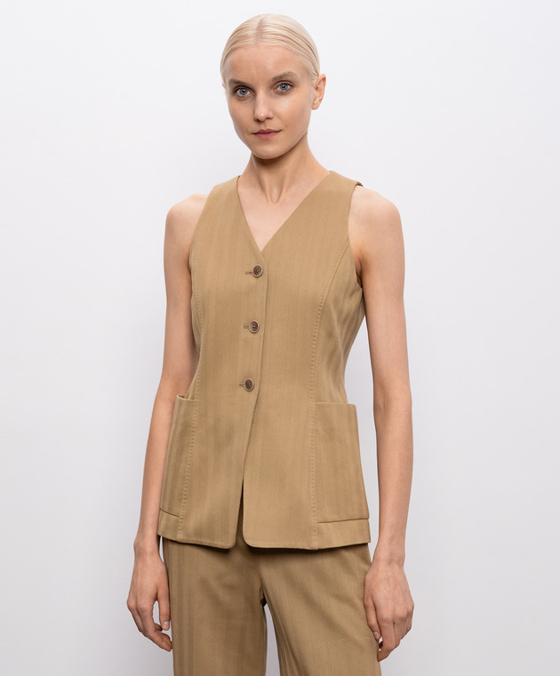 Max Mara Коричневий жилет FALLA MXMFALLA зображення 3