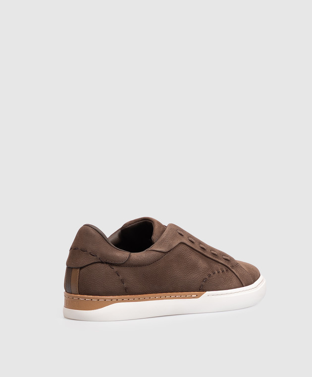 Fendi Коричневые кроссовки City с нубуком 7E1937AY1X изображение 3