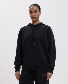Off-White Чорне худі з фактурним принтом Flock Paisley 2FE00337T