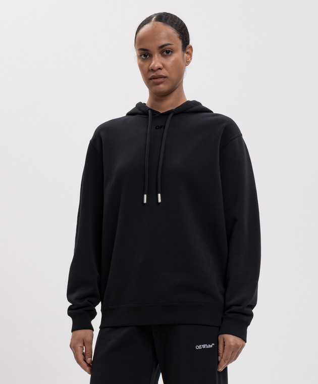 Off-White Чорне худі з фактурним принтом Flock Paisley 2FE00337T зображення 3