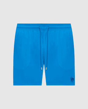 Vilebrequin Голубые шорты для плавания с вышивкой Bubble Turtles MOOED111