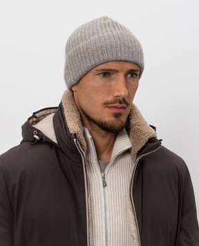Brunello Cucinelli Шапка сіра з кашеміру M2294920