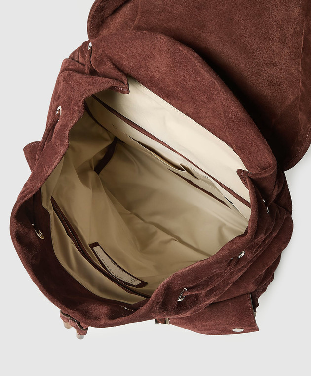Brunello Cucinelli Бордовый замшевый рюкзак Leisure MBSFBU325 изображение 4