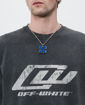 Off-White Сріблястий ланцюжок з підвіскою Arrow OMOB16BS26MET001
