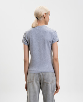 Off-White Сіра меланжева футболка з логотипом 2AA112S26JER002