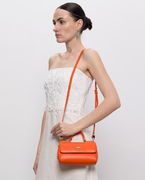 Dolce&Gabbana Помаранчева шкіряна сумка My Sicily BB7864B7321