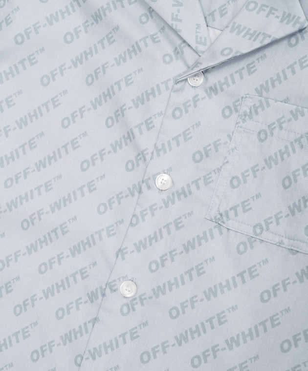 Off-White Дитяча блакитна сорочка в принт логотипа 44BGA002S26F00112+ зображення 3