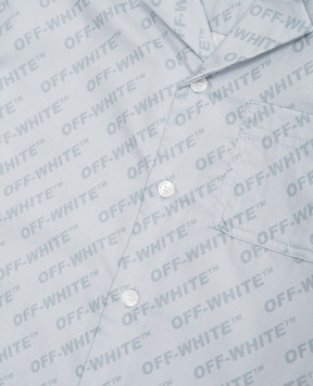 Off-White Дитяча блакитна сорочка в принт логотипа 44BGA002S26F001