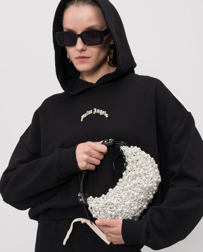 Innerraum Белая сумка-хобо HM0 с бусинами в виде жемчужин HM0WHPEARLS