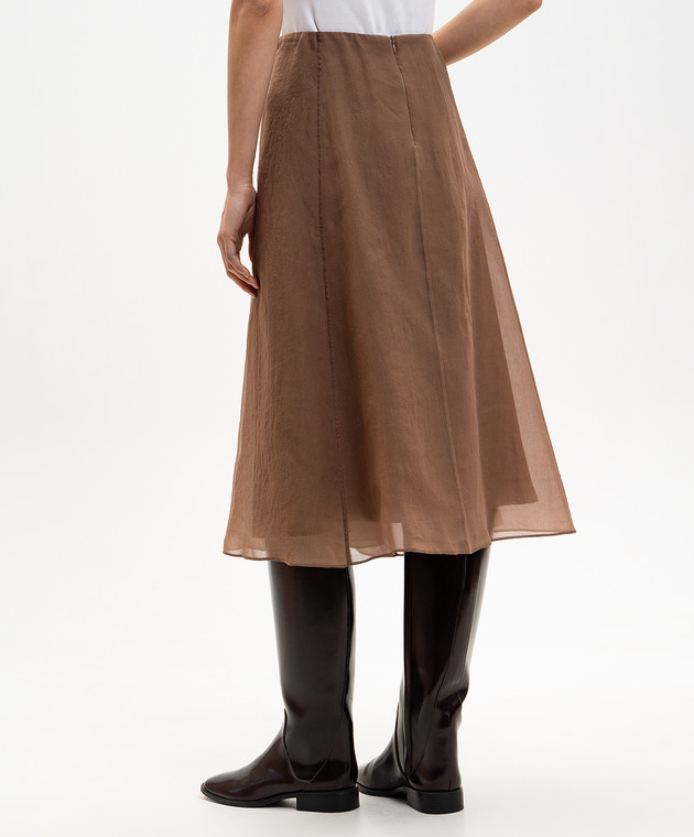 Brunello Cucinelli Коричнева спідниця із шовку MP940G3877 зображення 4
