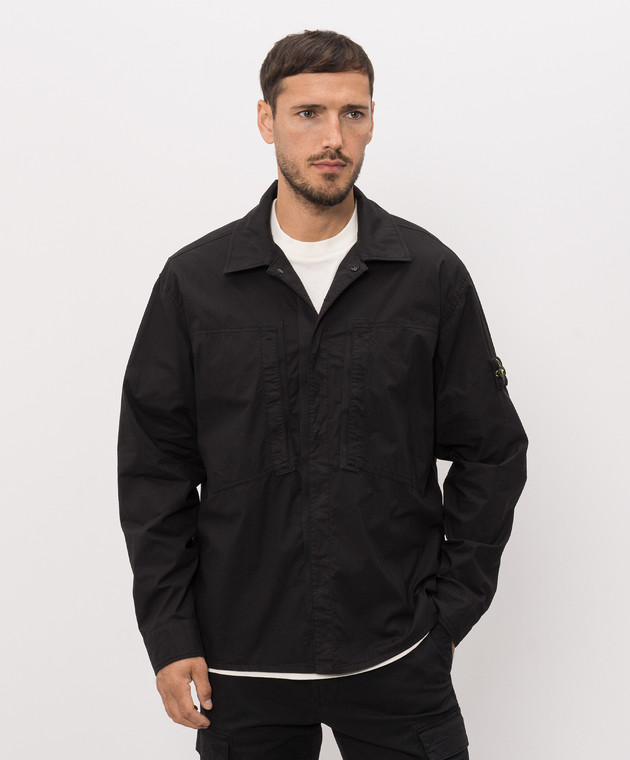Stone Island Черная рубашка с логотип патч L2S151200005S0003 изображение 3