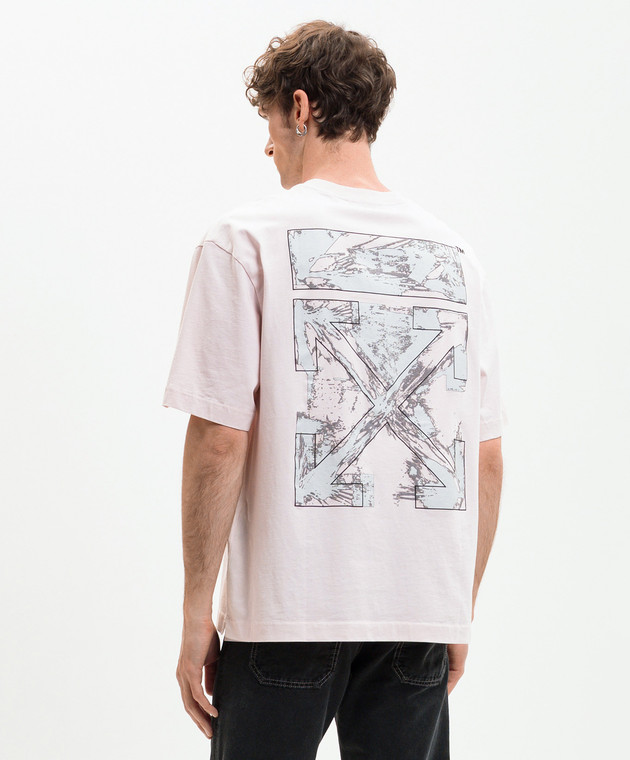 Off-White Розовая футболка Paint Arrow 44MAA120S26J00R изображение 4