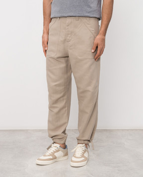 Brunello Cucinelli Штани з льоном бежевого кольору MH255S2470