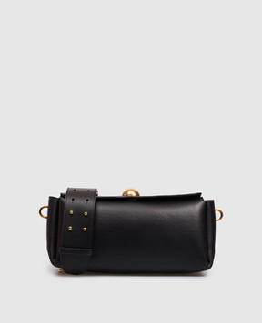 Ami Paris Черная кожаная сумка-багет Carrousel ULL027AL0103