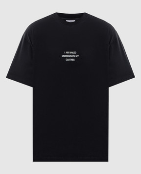 Vetements Черная футболка с надписью MH27TR171Bw