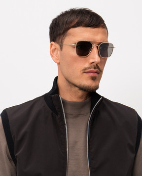 Thom Browne Золотисті сонцезахисні окуляри з титану UES907AG0001