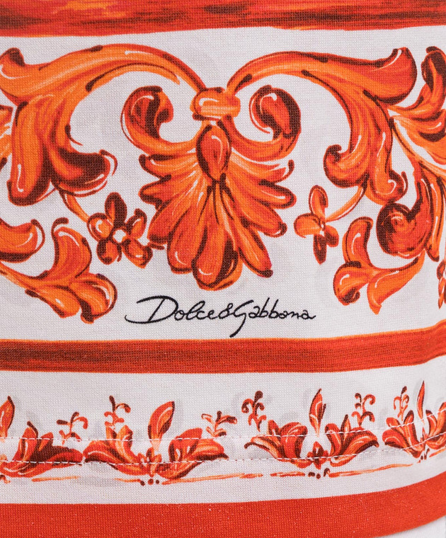 Dolce&Gabbana Белая футболка в брендовый принт F8V42TGDDT6 изображение 5