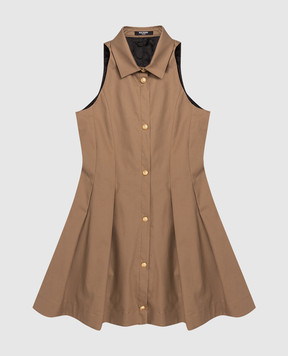 Balmain Дитяча коричнева сукня BY1C02G01971214