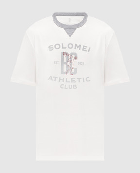 Brunello Cucinelli Белая футболка с брендовым принтом M0B131001G