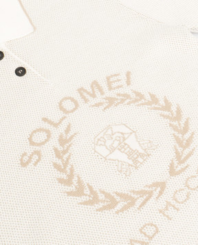 Brunello Cucinelli Дитяча біла сукня-поло з емблемою B19M21A95C