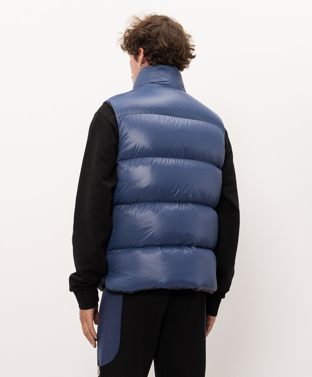 Moncler Синий пуховый жилет Belice L20911A00197596XE изображение 4