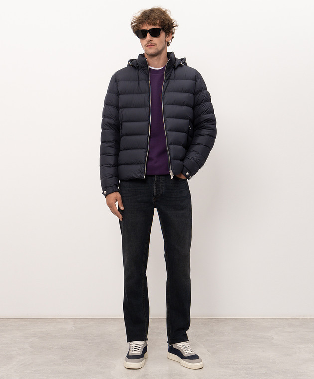 Moncler Синяя пуховая куртка Arneb L20911A00114549SK изображение 2