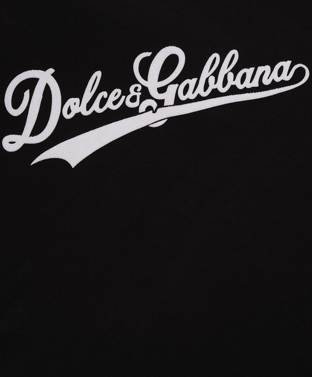 Dolce&Gabbana Дитяча чорна футболка з логотипом L5JTQGG7PWI812+ зображення 3