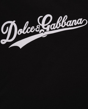 Dolce&Gabbana Детская черная футболка с логотипом L5JTQGG7PWI26